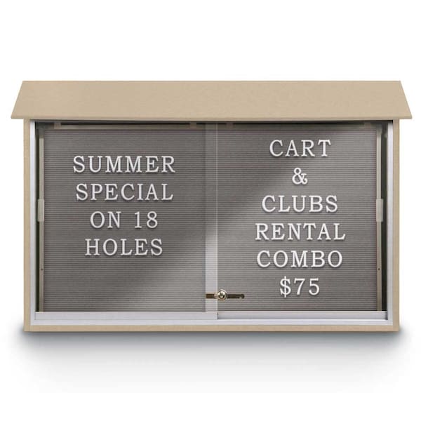 United Visual Products Outdoor Enclosed Combo Board, 72"x36", Bronze Frame/Wht Porc & Burgundy UVCB7236ODBZ-WHTPORC-DBURGU - main